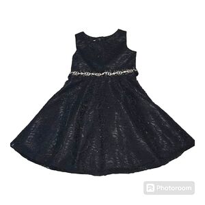 Couture Princess Black Lace Sparkly Embellished Gown For Girls